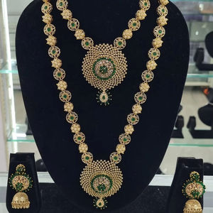 <b>INDIAN</b> TRADITIONAL and FASHIONABLE COPPER <b>JEWELLERY</b> BRIDAL WEDDING <b>JEWELLERY</b> <b>SET</b> for WOMEN EARRINGS and NECKLACE <b>SET</b> - Product Image 1