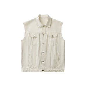 เสื้อกั๊กผ้าเดนิมคอตตอนสลิมฟิตสำหรับบุรุษฤดูใบไม้ผลิ2025แจ็กเก็ตแขนกุดทรงสลิมฟิตแฟชั่น Moto เสื้อโค้ทลำลองแจ๊กเก็ต OEM - Product Image 2