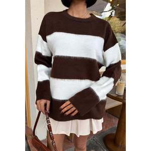 เสื้อสเวตเตอร์ขนฟูลายทางลำลอง 1373 สำหรับฤดูหนาว - Product Image 1