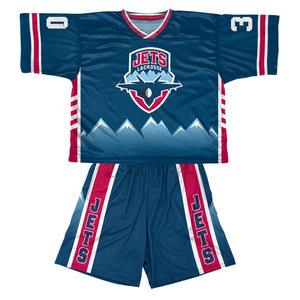 ชุดยูนิฟอร์มลาครอสทีมกีฬาสหรัฐอเมริกาแบบพิมพ์ลาย ดีไซน์ล่าสุดสำหรับผู้ชาย ปรับแต่งโลโก้ได้ ชุดเสื้อและกางเกงลาครอสทรงบ็อกซี่สำหรับฮอกกี้น้ำแข็ง - Product Image 2