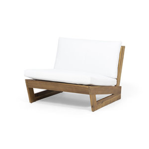 Modern Teak Wood Outdoor Sofa Set Minimalist Patio Lounge Furniture for Garden Villa Resort Hotel Outdoor <b>Seating</b> - Product Image 3