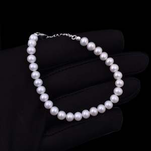 925 Sterling Silver Round Pearl <b>Bracelet</b> Elegant Pearl <b>Bangles</b> for Women - Product Image 5