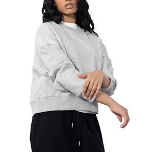 Hooded <b>Drop</b> Shoulder Winter Sweatshirt Wholesale High Quality Solid Grey Polyester/Cotton Fleece <b>Acid</b> Wash Printed Streetwear - Product Image 2