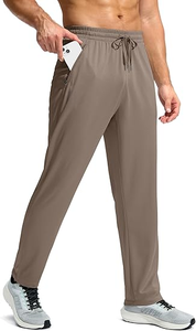 Pantalon de survêtement pour homme avec poches zippées Pantalon athlétique en maille légère pour homme avec fond ouvert Workout Gym Running - Product Image 2