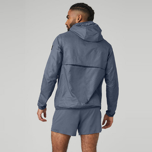 Conjunto Deportivo Personalizado para Hombre de Talla Grande, Chaqueta Cortavientos y Pantalones Cortos, Chándal con Bordado, Ligero y Ecológico de Nailon - Product Image 3