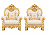 Juego de Sofás de Salón de Estilo Rococó, 5 Plazas, Madera de Teca, Estilo Europeo, de Alta Gama, Ajustables, Impresionantes, Exportaciones DST