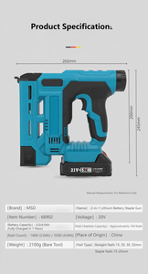 Clavadora Inalámbrica a Batería, Herramienta Industrial para Trabajos en Madera, <span class=keywords><strong>Pistola</strong></span> <span class=keywords><strong>de</strong></span> <span class=keywords><strong>Clavos</strong></span> Inalámbrica <span class=keywords><strong>de</strong></span> Iones <span class=keywords><strong>de</strong></span> Litio, Clavadora Eléctrica Portátil - Product Image 4