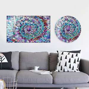 งานศิลปะบนผ้าใบพิมพ์ลายสีสันสดใสสมัยใหม่ - ของตกแต่งผนังสุดหรู, ศิลปะบนกระจกนิรภัย - Product Image 1