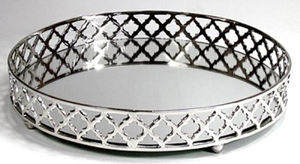 Plateau de service mobile portable pour la restauration de fête de mariage, pour la restauration rapide, plateau de service en métal et en verre - Product Image 6