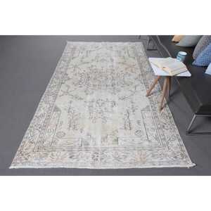 พรมวินเทจขนาด 4.8x8.6 ฟุต พรมตุรกี พรมขนสัตว์ขอบสีขาว - Product Image 1