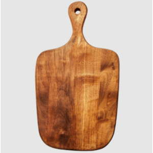 Tabla de cortar moderna de madera de acacia, Juego de 2 paletas redondas y rectangulares con mango, plato de madera natural para servir queso - Product Image 4