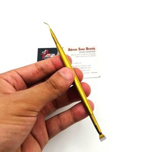 Pinzas para pestañas de acero inoxidable chapado en oro de alta calidad, peine de Punta puntiaguda, herramienta de separación de pestañas, herramienta de belleza sostenible - Product Image 3