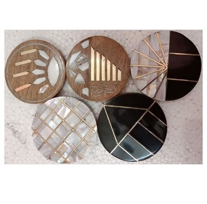 Ensemble de sous-verres en résine et incrustation d'os faits à la main avec support fabricant direct tasse à thé tapis de service pour la maison cuisine et vaisselle - Product Image 4