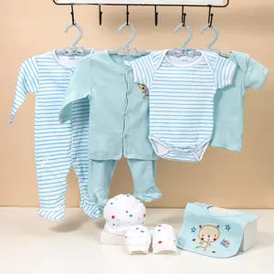 高品质8PCS套装多色精梳棉婴儿套房新生儿服装婴儿连裤