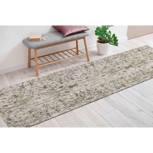 Tapis imprimé de style persan, chemin de table marron à motifs floraux pour salle à manger, tapis en velours - Product Image 1