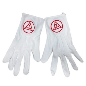 Gants en tissu 100% coton de haute qualité du fournisseur d'usine Regalia maçonniques brodés à la main pour une utilisation quotidienne et extérieure - Product Image 5