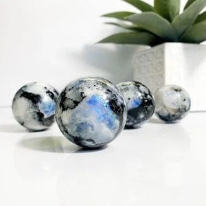 Premium Rainbow Moonstone <b>Sphere</b> Gemstone 4-6cm Environmentally Friendly Polished for Healing Reiki Meditation Home Decoration - Product Image 3