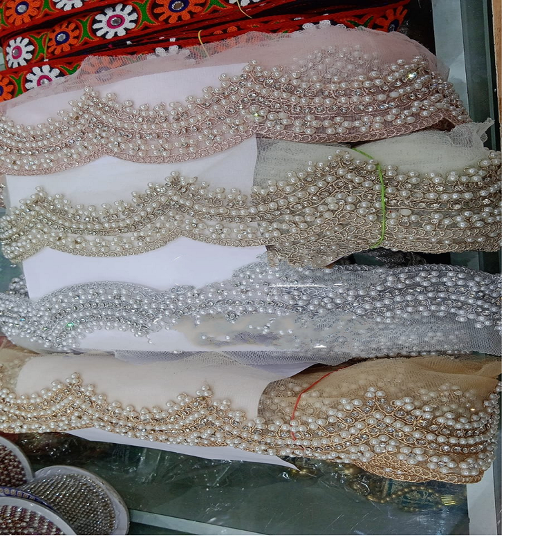 Custom Made Embroidered Lace Trim Featuring