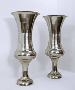 Vase à fleurs rond en aluminium de style moderne en gros, vase de sol fait à la main pour la maison, mariage, Noël, décoration, grande taille - Product Image 1