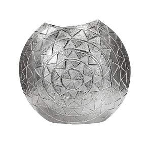 Florero de aluminio redondo hecho a mano, jarrón de mesa decorativo para el hogar de nuevo diseñador para centro de mesa de boda o maceta - Product Image 2