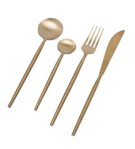 Poignée blanche avec ensemble de couverts plaqués or Nouveaux couverts en métal Couverts pour hôtel et restaurant Couverts en métal Fourchette et cuillère Couverts - Product Image 3