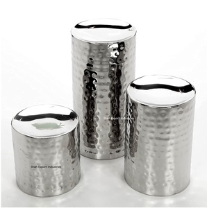 Bougeoir à pilier cylindrique en métal martelé plaqué argent pour la maison salon décoration de table artisanat - Product Image 6