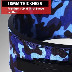 Cinturón de Gimnasio de Cuero Vacuno Genuino de 10 mm con Logotipo Personalizado, Cinturón de Soporte Lumbar para Levantamiento de Pesas y Fitness - Product Image 6