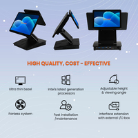 Sistem POS Sentuh All-in-One Layar Ganda 15,6 Inci Berkinerja Tinggi dengan Layar Lipat untuk Kedai Kopi & Perhotelan
