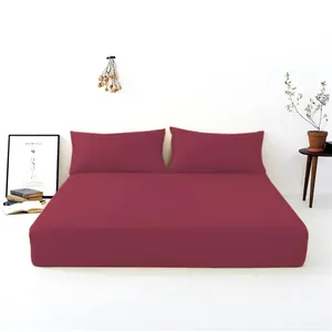 होटल परिवार बिस्तर शीट के लिए ठोस रंग सरल डिजाइन बिस्तर की चादर के लिए सेट
