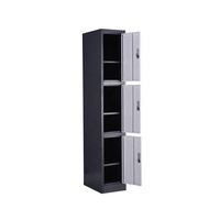 Armoire à vêtements moderne à 3 portes en métal armoire de bureau armoire d'école amovible en acier armoire de salle de bain de gymnastique armoire