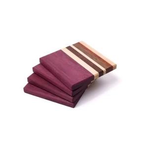 แผ่นรองแก้วไม้ดีไซน์หรูหรา - แผ่นรองแก้วทรงสี่เหลี่ยม ทนทาน เป็นมิตรกับสิ่งแวดล้อม พร้อมโลโก้สั่งทำ ไม้ธรรมชาติ สำหรับใช้ในบ้าน โรงแรม ร้านอาหาร - Product Image 1