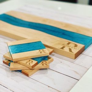 ชุดที่รองแก้วไม้อีพ็อกซี่เรซิ่นและไม้ที่รองแก้วแบบทันสมัยราคาดีสำหรับงานฝีมือของช่างฝีมือ - Product Image 4