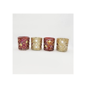 Vela votiva con acabado de mosaico, decoración para mesa de fiesta, diseño de cena nocturna, soporte de luz en T, el más vendido - Product Image 2