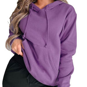 Womens fashion hoodie custom embroidered oversized cotton fleece pullover - Product Image 4
