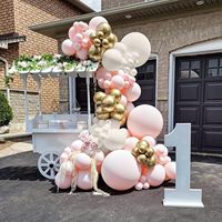 Kit de décoration de fête pour filles MIQI XPKF-549, guirlande d'arche de ballons avec logo personnalisé, rose métallique, or, blanc sable, ensemble de ballons en latex