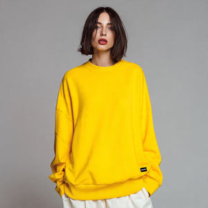 Sudadera Holgada Estampada de Forro Polar Grueso de 440 g/m² para Mujer, con Hombros Caídos, para Otoño e Invierno - Product Image 1