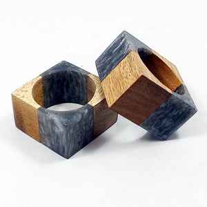 Anneaux de serviette en résine et bois torsadés, design personnalisé, nombreuses couleurs, porte-serviettes en chaîne, anneaux de serviette pour la décoration de table de fête - Product Image 6