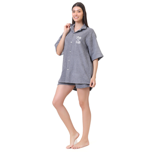 Venta al por mayor de alta calidad de algodón personalizado conjuntos de verano de gran tamaño para las mujeres ropa conjunto de dos piezas - Product Image 3