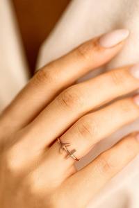 925 Sterling Silver Gold Rose Gold Vermeil Sagittarius Horoscope Ring Minimalist Zodiac Sign Bezel Set Adjustable Band Jewelry - Product Image 4