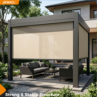 Stores enrouleurs extérieurs coupe-vent pour gazebo, pergola, patio, terrasse, salle à manger extérieure, pare-soleil, écran zippé, protection de la vie privée, réduction de la chaleur