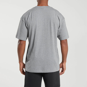 T-shirt pour homme en coton et bambou, fibre de haute qualité, couleur unie, surdimensionné, lourd, vintage, taille plus, respirant, vierge - Product Image 2