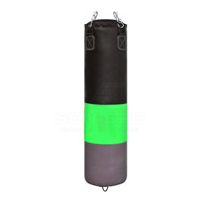 SONISPO SPORTS & FITNESS SSF-1402 Saco de Boxeo de Cuero Resistente, Negro, Verde, Gris, Relleno de Agua, para Adultos - Product Image 1