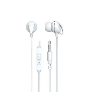 Audífonos con Cable EP-265 Blancos Cómodos de Alta Calidad con Conector Jack y Micrófono para Escuchar Música - Product Image 1