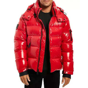Personalizado Formal invierno brillante hinchado impermeable a prueba de viento lona Puffer chaquetas para hombres de alta calidad Unisex moda nueva con capucha - Product Image 1