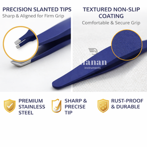 Pinzas Profesionales de Primera Calidad para Cejas, de Acero Inoxidable, Punta Inclinada, Ligeras, Ecológicas y de Precisión - Product Image 4