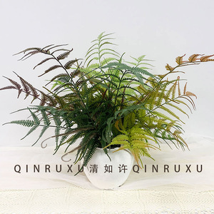 Vendita calda vivide piante finte realistiche 71cm 20 foglie di <span class=keywords><strong>felce</strong></span> in pelle di seta mazzetto di foglie verdi artificiali per la laurea pasqua - Product Image 3