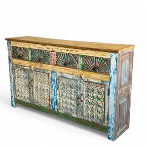 Handmade <b>Rustic</b> Wooden <b>Cabinet</b> for Home Bar or Living Room Solid Wood Indoor Furniture - Product Image 1