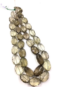 Cuentas Ovaladas de Cuarzo Ahumado Natural, Corte Checker, para la Elaboración de Joyería Fina, Collar de Piedras Preciosas - Product Image 6