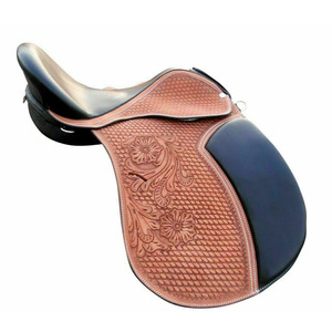Selle de saut d'obstacles anglaise en cuir de qualité supérieure Fit and Fine avec logo personnalisé, selle d'équitation tout usage - Product Image 3