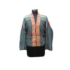 Chaqueta Kantha Reversible Vintage, Tejida a Mano, 100% Algodón Puro, con Botones, Transpirable y Ecológica, para Otoño e Invierno - Product Image 4